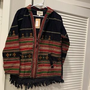 Rhea Hooded Patterned Zip Up Jacket NWT 🌴